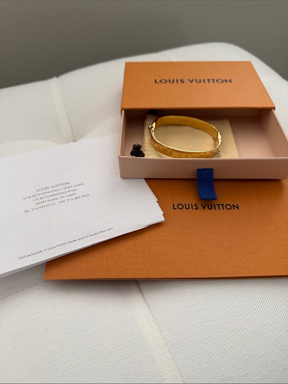 Louis Vuitton Nanogram Cuff Gold Bangle - Picture 8 of 9
